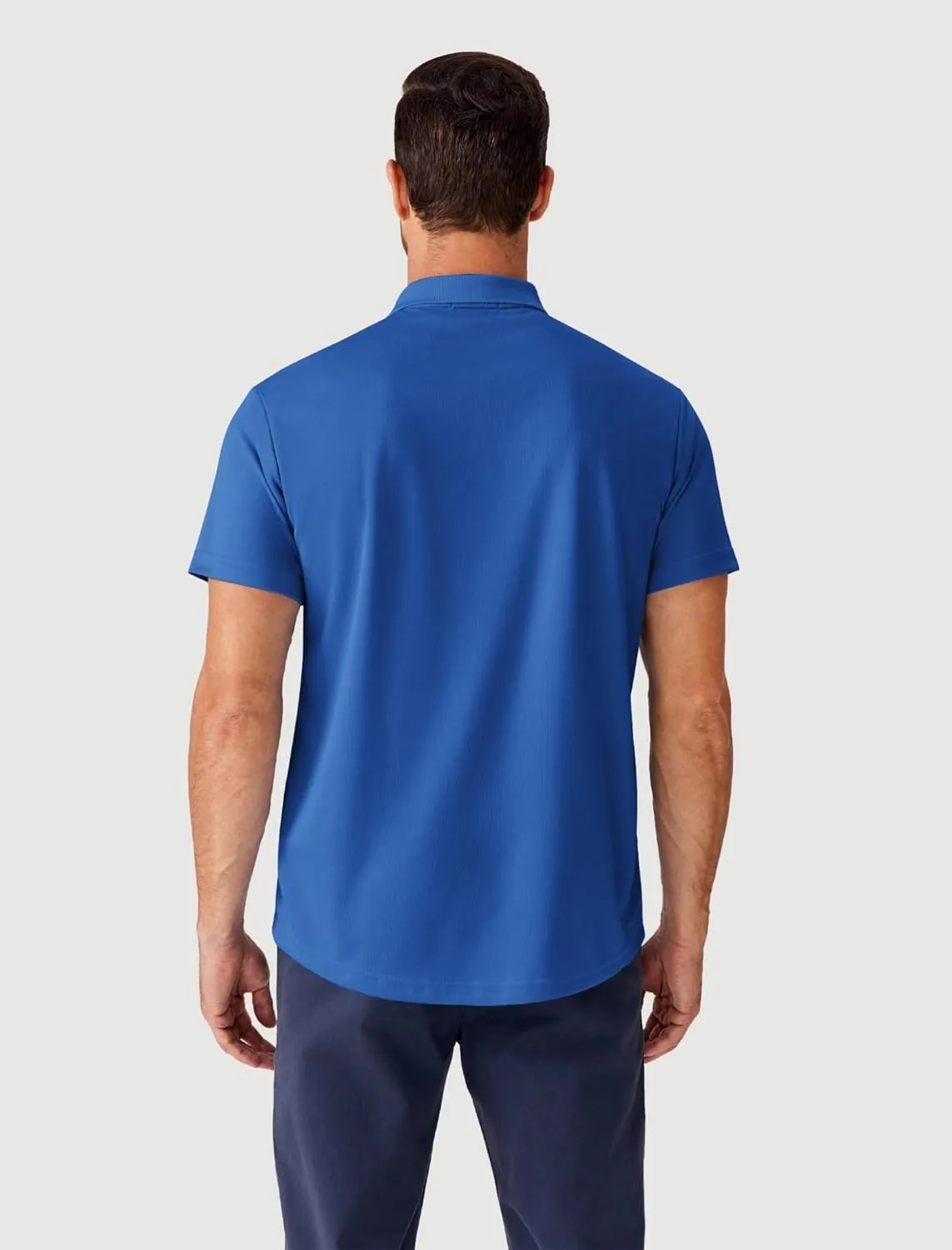PINSPARK Mens Polo Shirts Short Sleeve Lightweight Moisture Wicking Quick Dry Casual Workout Collared Shirt Plain 3 Pack Set