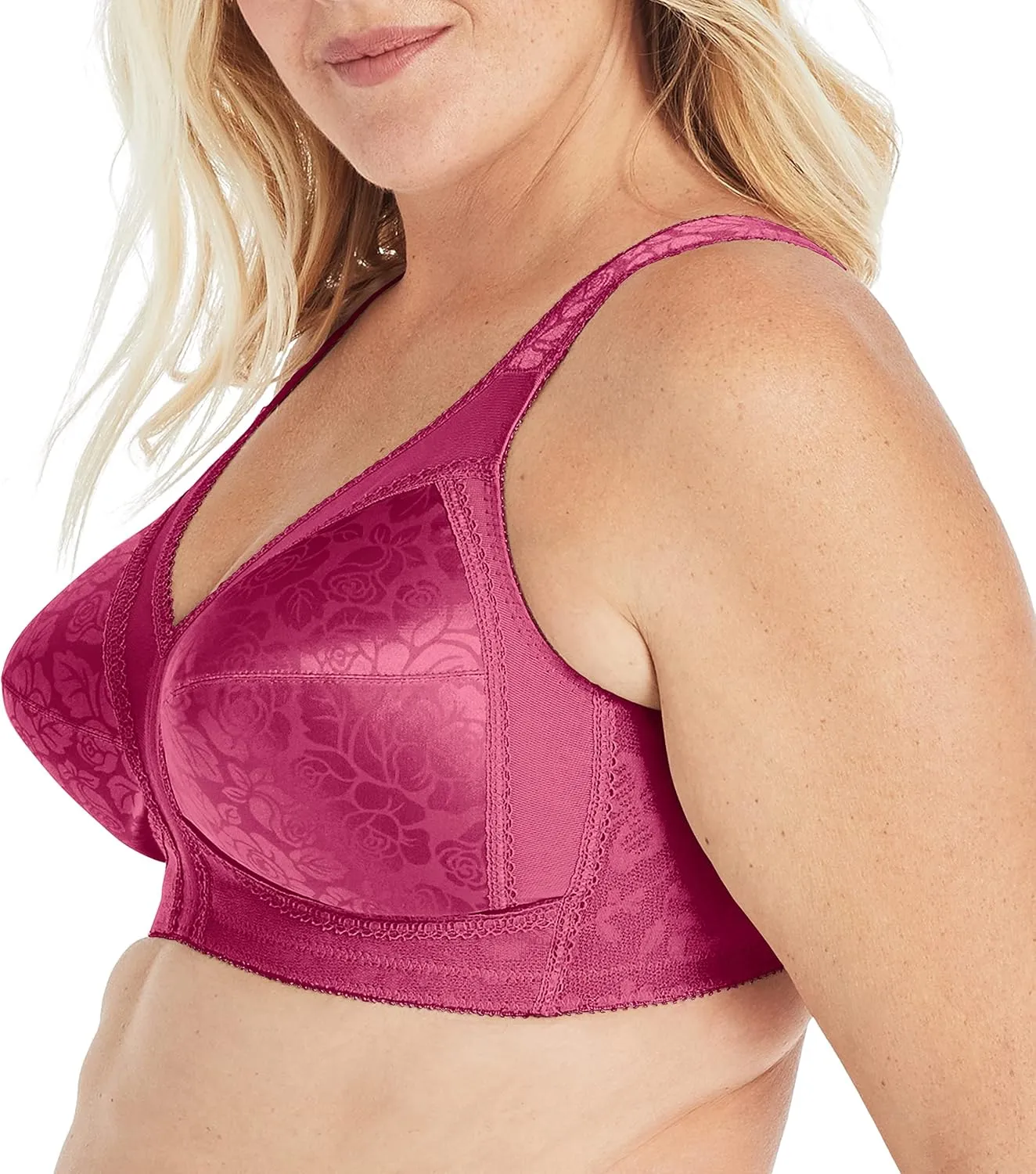 Playtex Women's Wireless Bra, 18 Hour Plus-Size Bras Available, Full Coverage, Smoothing, 4693, Single or 2-Pack