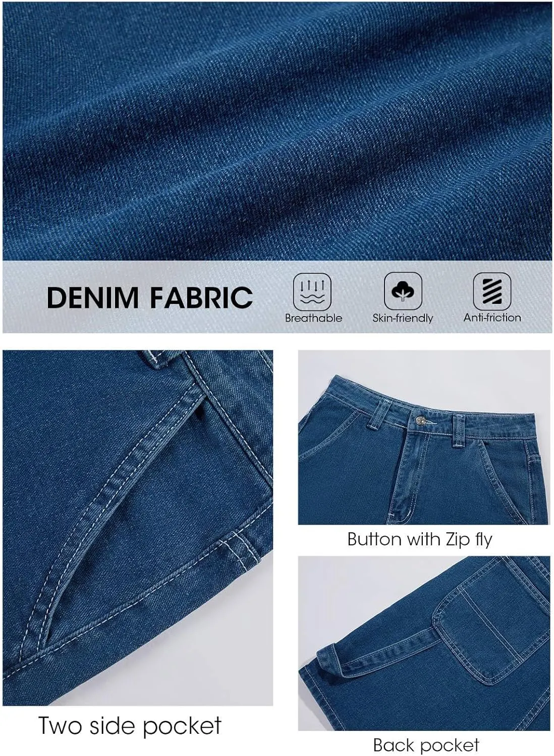 PLNOTME Womens High Waisted Denim Shorts Summer Casual Button Down Baggy Stretchy Jean Shorts with Pockets