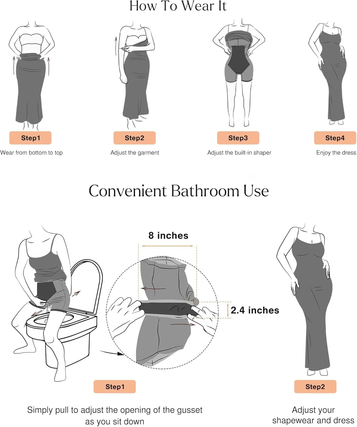 Popilush Midi Dresses for Women - Bodycon Shapewear Sleeveless Crew Neck Dress Summer Party Causal Club Outfits