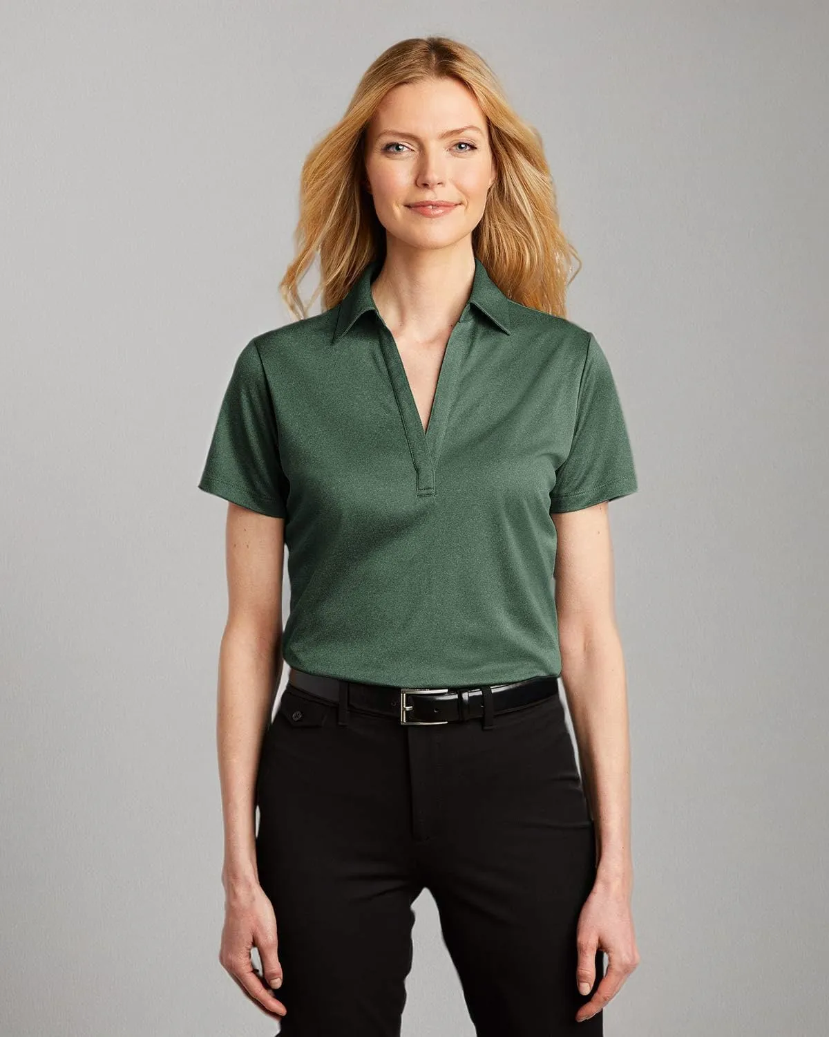 Port Authority Ladies Heathered Silk Touch Performance Polo