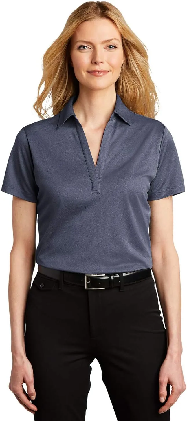 Port Authority Ladies Heathered Silk Touch Performance Polo
