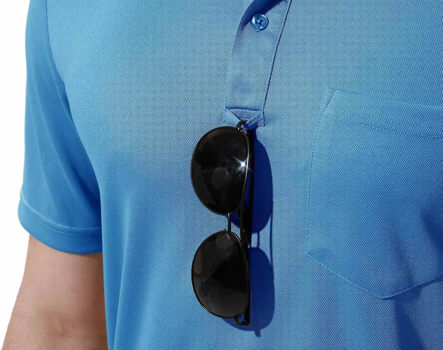 Rdruko Men's Polo Shirts Short Sleeve Quick Dry Outdoor Golf Sports Shirts with Pocket