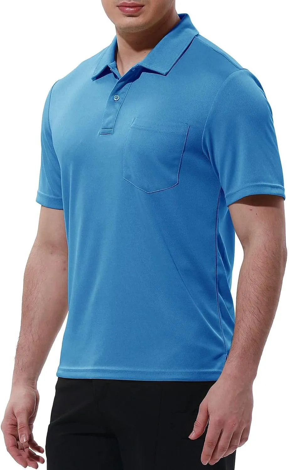 Rdruko Men's Polo Shirts Short Sleeve Quick Dry Outdoor Golf Sports Shirts with Pocket
