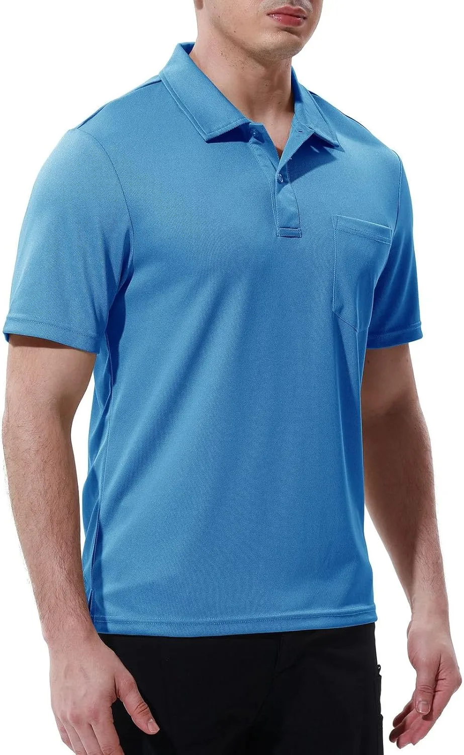 Rdruko Men's Polo Shirts Short Sleeve Quick Dry Outdoor Golf Sports Shirts with Pocket