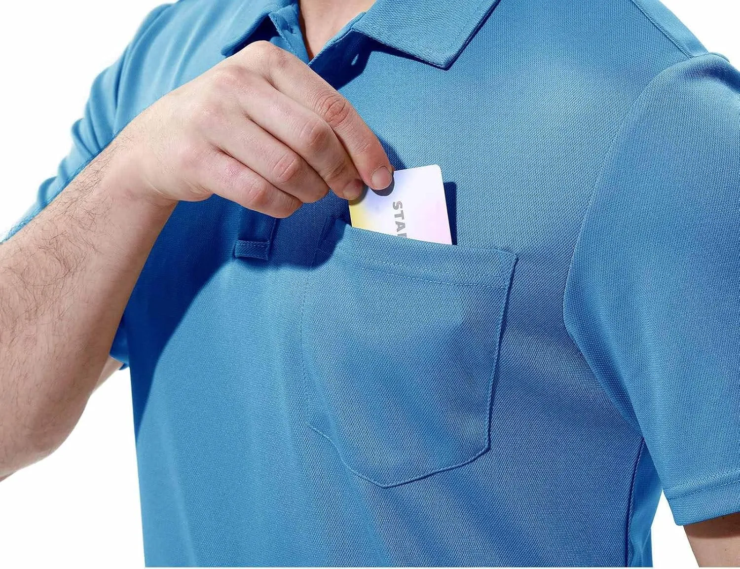 Rdruko Men's Polo Shirts Short Sleeve Quick Dry Outdoor Golf Sports Shirts with Pocket