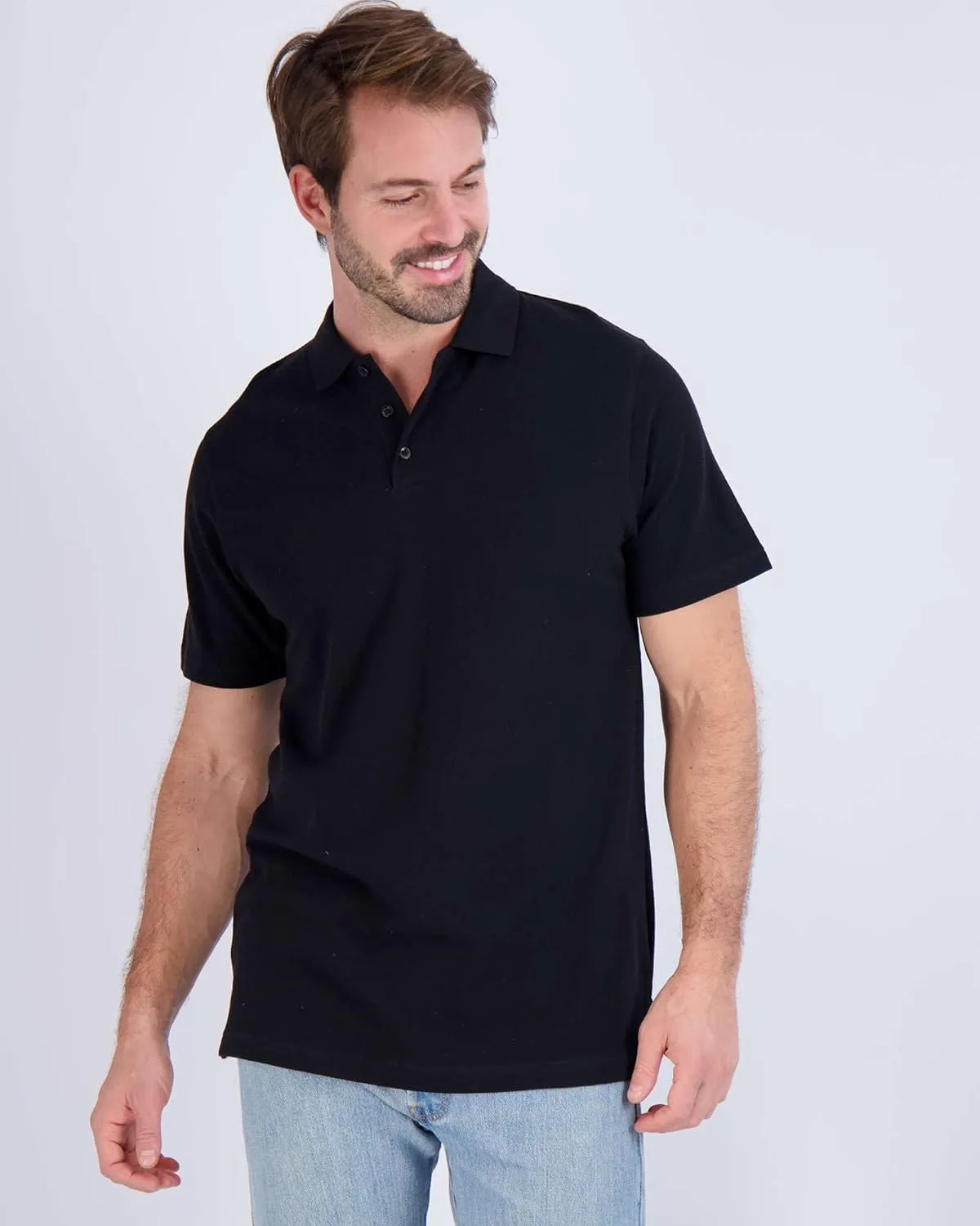 Real Essentials 3 & 4 Pack: Men's Cotton Pique Short Sleeve Polo Shirt - Performance Polo (Available in Big & Tall)