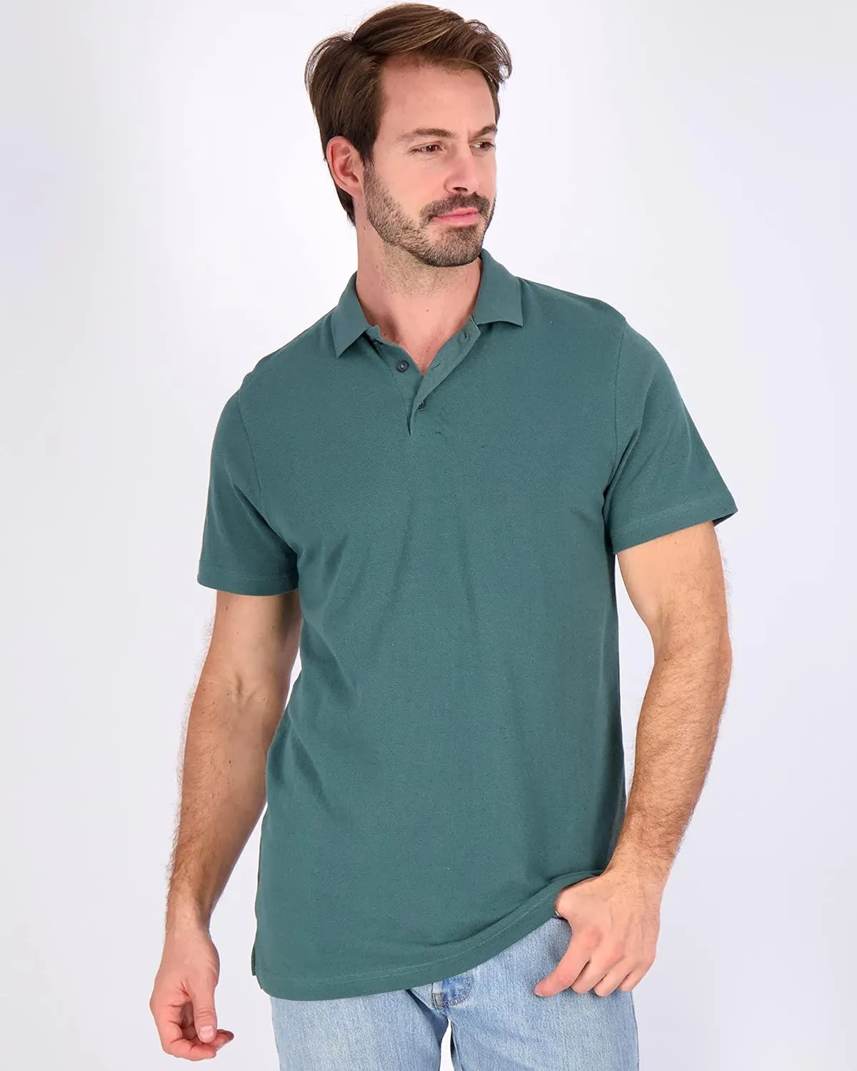 Real Essentials 3 & 4 Pack: Men's Cotton Pique Short Sleeve Polo Shirt - Performance Polo (Available in Big & Tall)