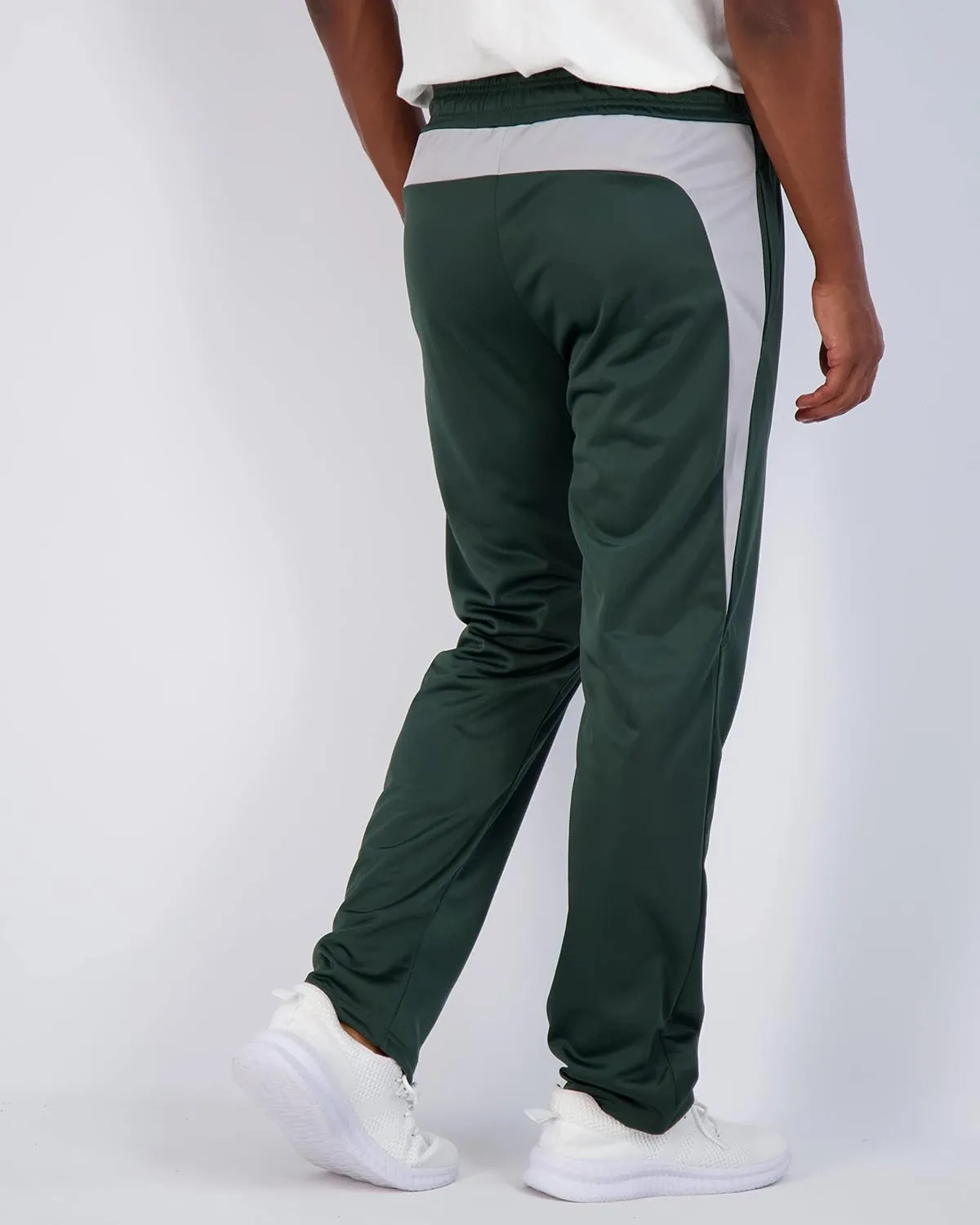 Real Essentials 3 Pack: Men's Active Athletic Casual Tricot Open Bottom Sweatpants with Pockets (Available in Big & Tall)