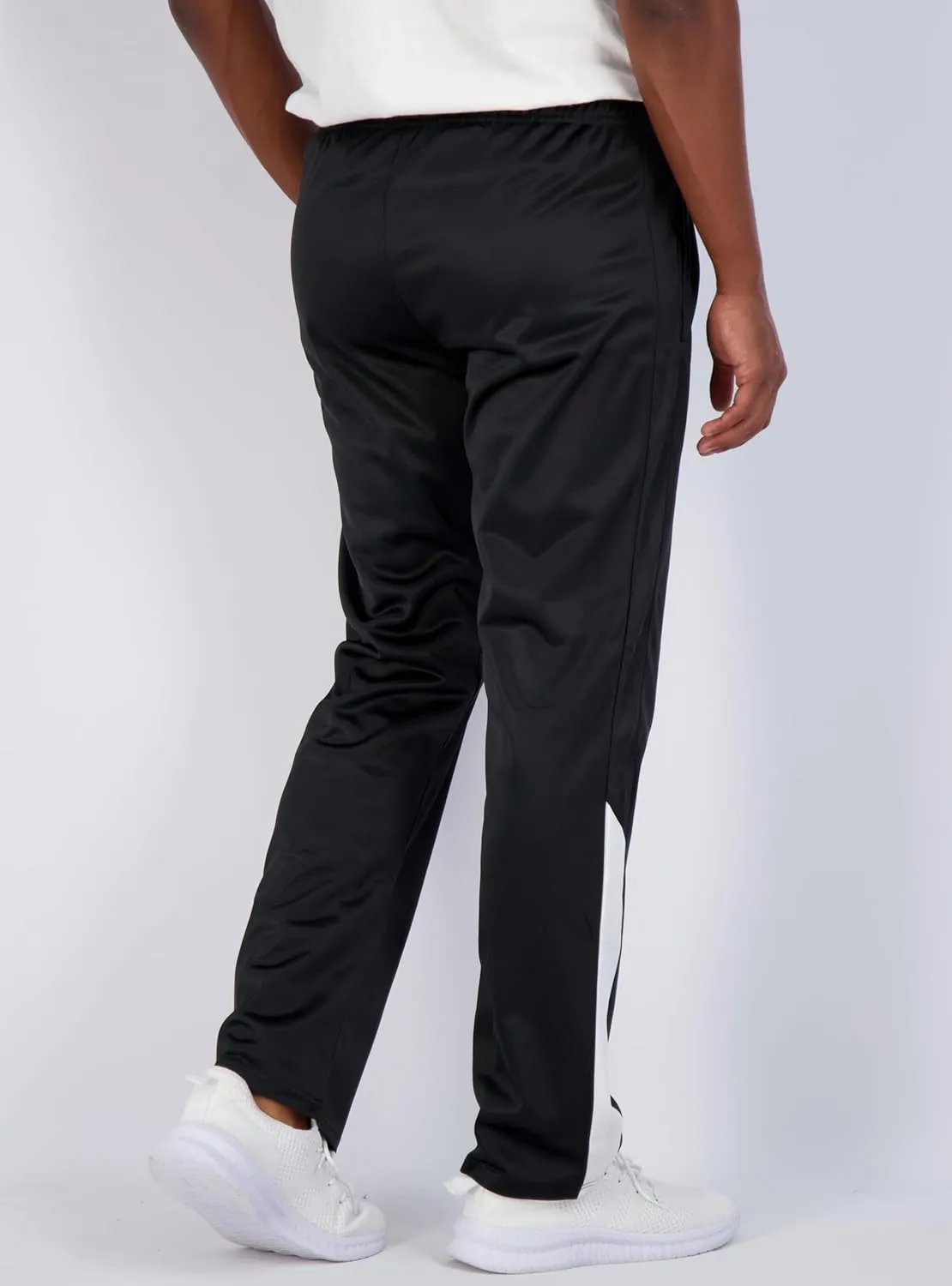 Real Essentials 3 Pack: Men's Active Athletic Casual Tricot Open Bottom Sweatpants with Pockets (Available in Big & Tall)