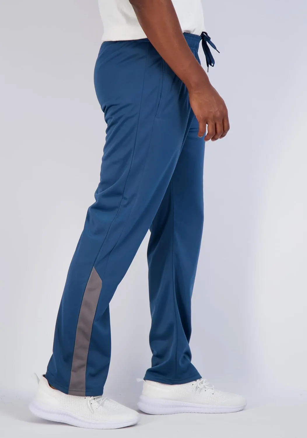 Real Essentials 3 Pack: Men's Active Athletic Casual Tricot Open Bottom Sweatpants with Pockets (Available in Big & Tall)