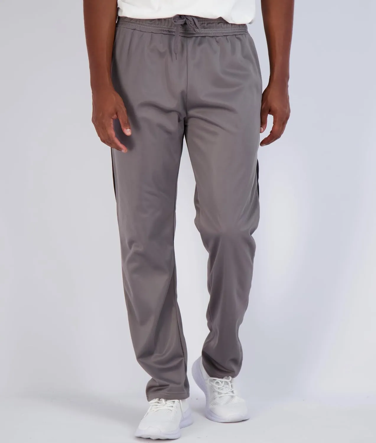 Real Essentials 3 Pack: Men's Active Athletic Casual Tricot Open Bottom Sweatpants with Pockets (Available in Big & Tall)