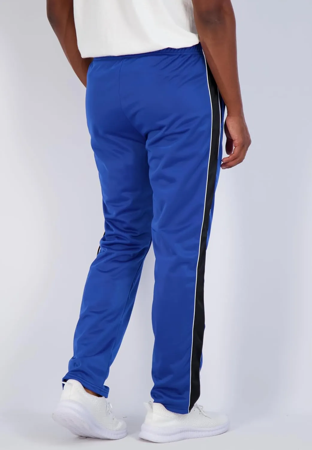 Real Essentials 3 Pack: Men's Active Athletic Casual Tricot Open Bottom Sweatpants with Pockets (Available in Big & Tall)