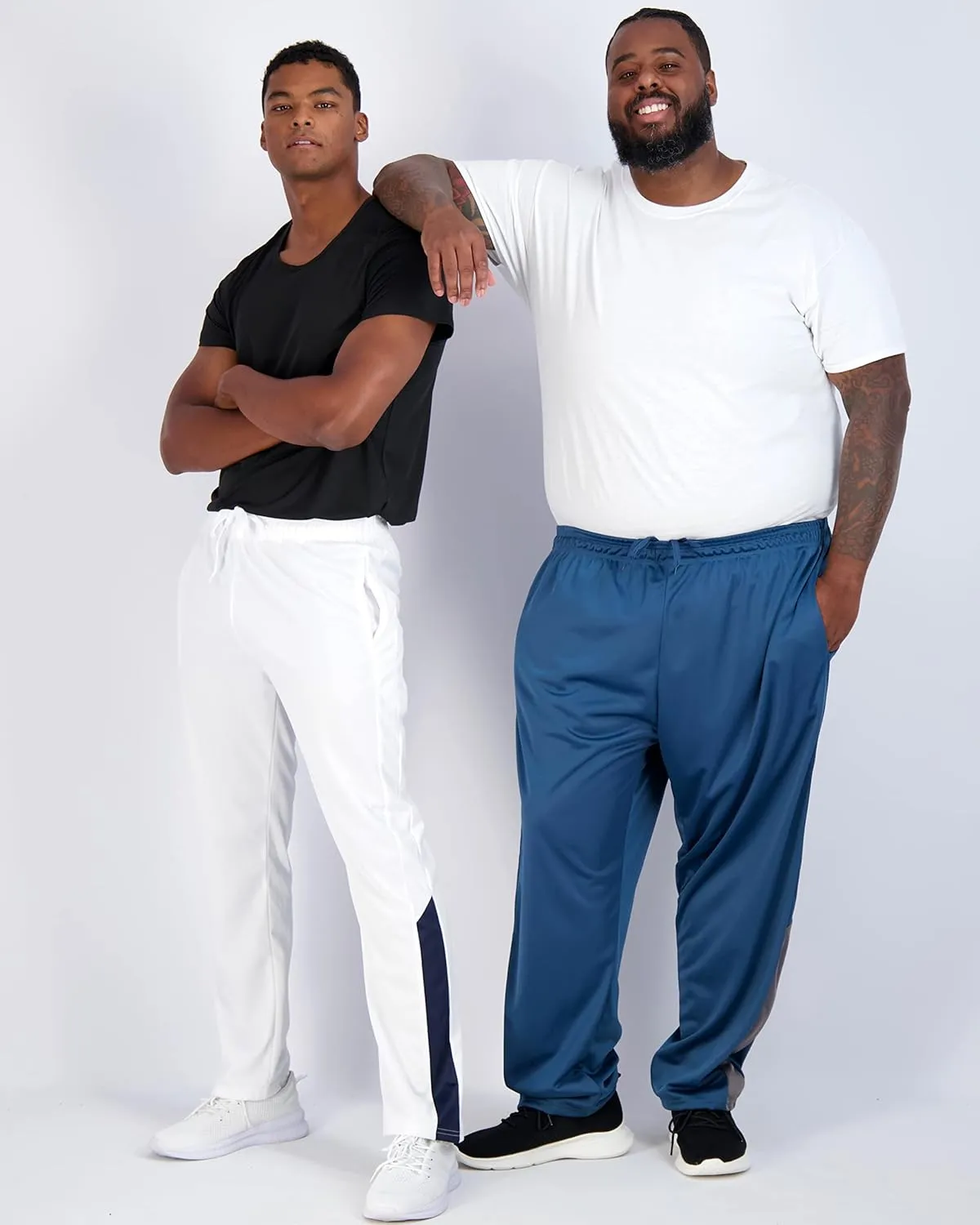 Real Essentials 3 Pack: Men's Active Athletic Casual Tricot Open Bottom Sweatpants with Pockets (Available in Big & Tall)