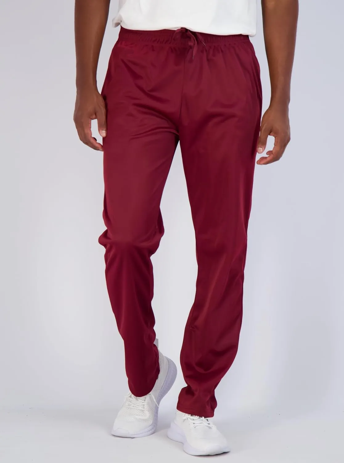Real Essentials 3 Pack: Men's Active Athletic Casual Tricot Open Bottom Sweatpants with Pockets (Available in Big & Tall)