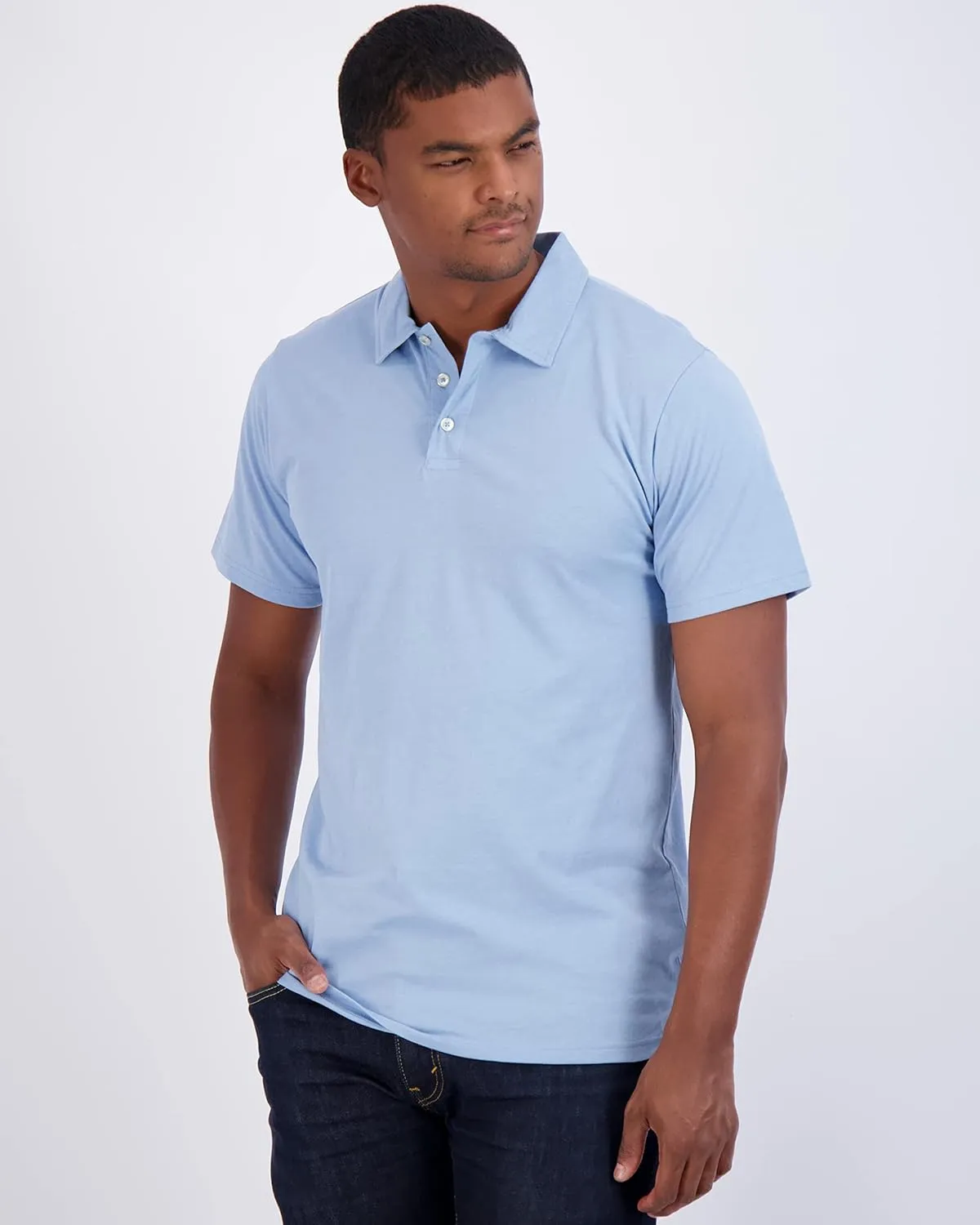 Real Essentials 3 Pack: Men's Jersey Cotton Short Sleeve Polo Shirt - Breathable Performance Polo (Available in Big & Tall)