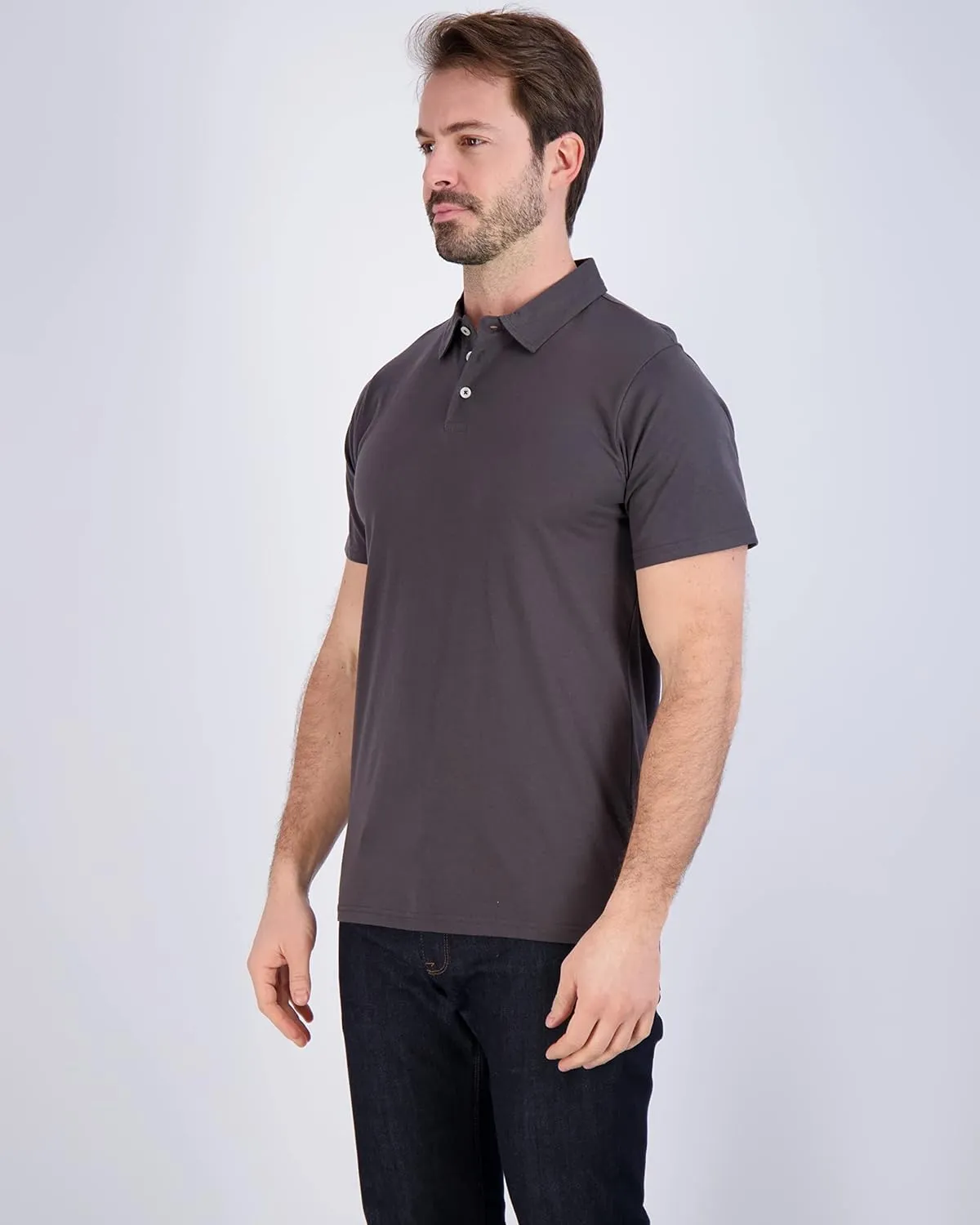 Real Essentials 3 Pack: Men's Jersey Cotton Short Sleeve Polo Shirt - Breathable Performance Polo (Available in Big & Tall)
