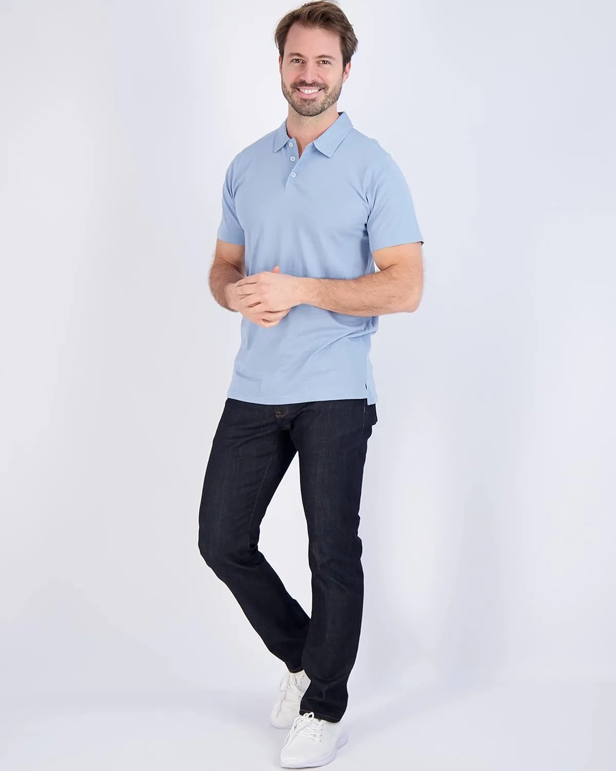 Real Essentials 3 Pack: Men's Jersey Cotton Short Sleeve Polo Shirt - Breathable Performance Polo (Available in Big & Tall)