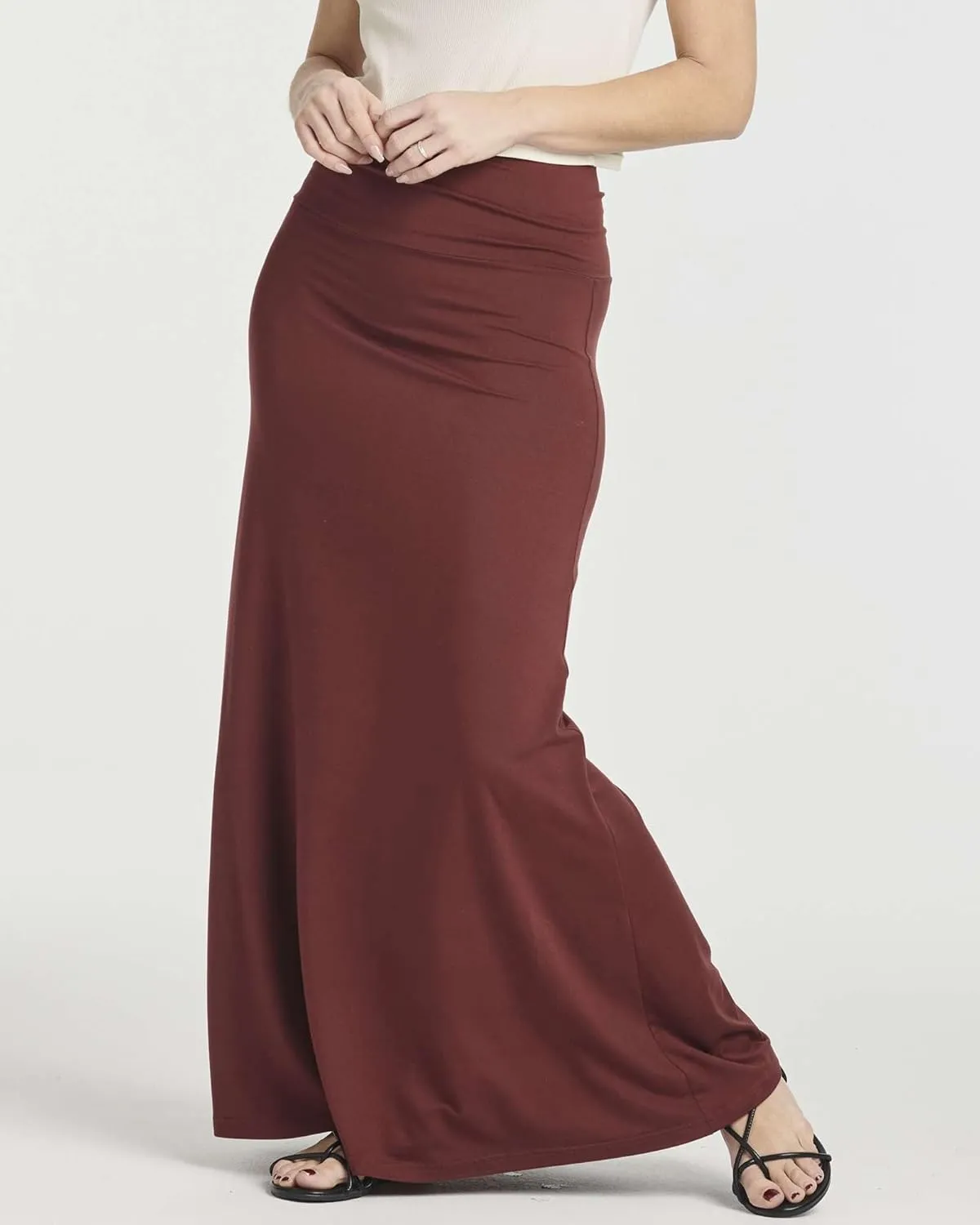Real Essentials 3 Pack: Women's Ultra-Soft Flowy Maxi High Waisted Long Skirts (Available in Plus Size)