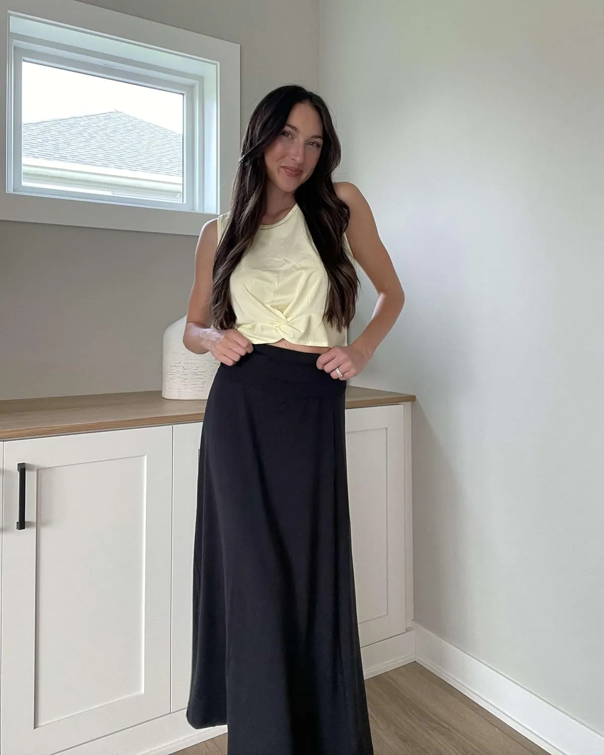 Real Essentials 3 Pack: Women's Ultra-Soft Flowy Maxi High Waisted Long Skirts (Available in Plus Size)