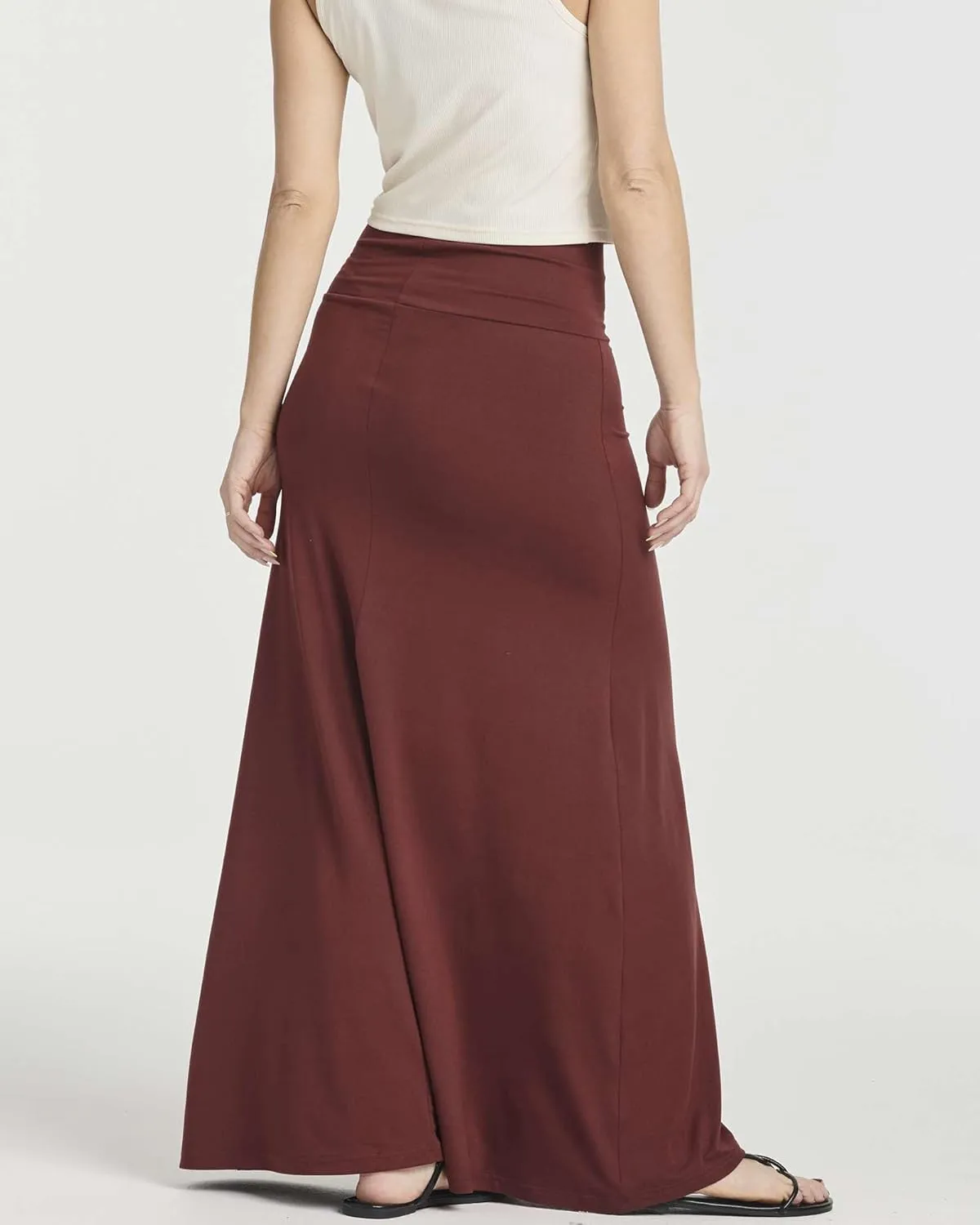 Real Essentials 3 Pack: Women's Ultra-Soft Flowy Maxi High Waisted Long Skirts (Available in Plus Size)