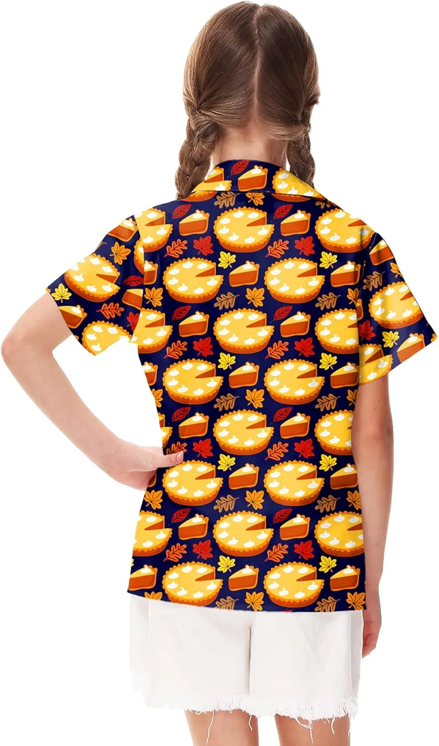 Remimi Unisex Kids Halloween Shirt Holiday Hawaiian Tops Short Sleeve Ugly Button Up 5-14 Years