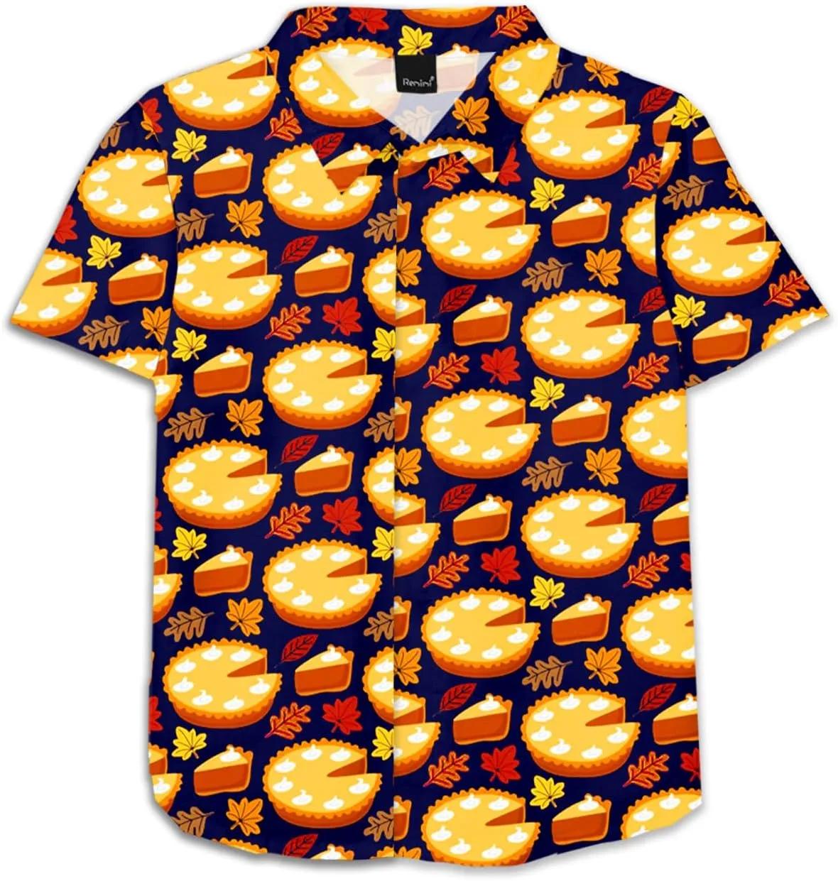 Remimi Unisex Kids Halloween Shirt Holiday Hawaiian Tops Short Sleeve Ugly Button Up 5-14 Years