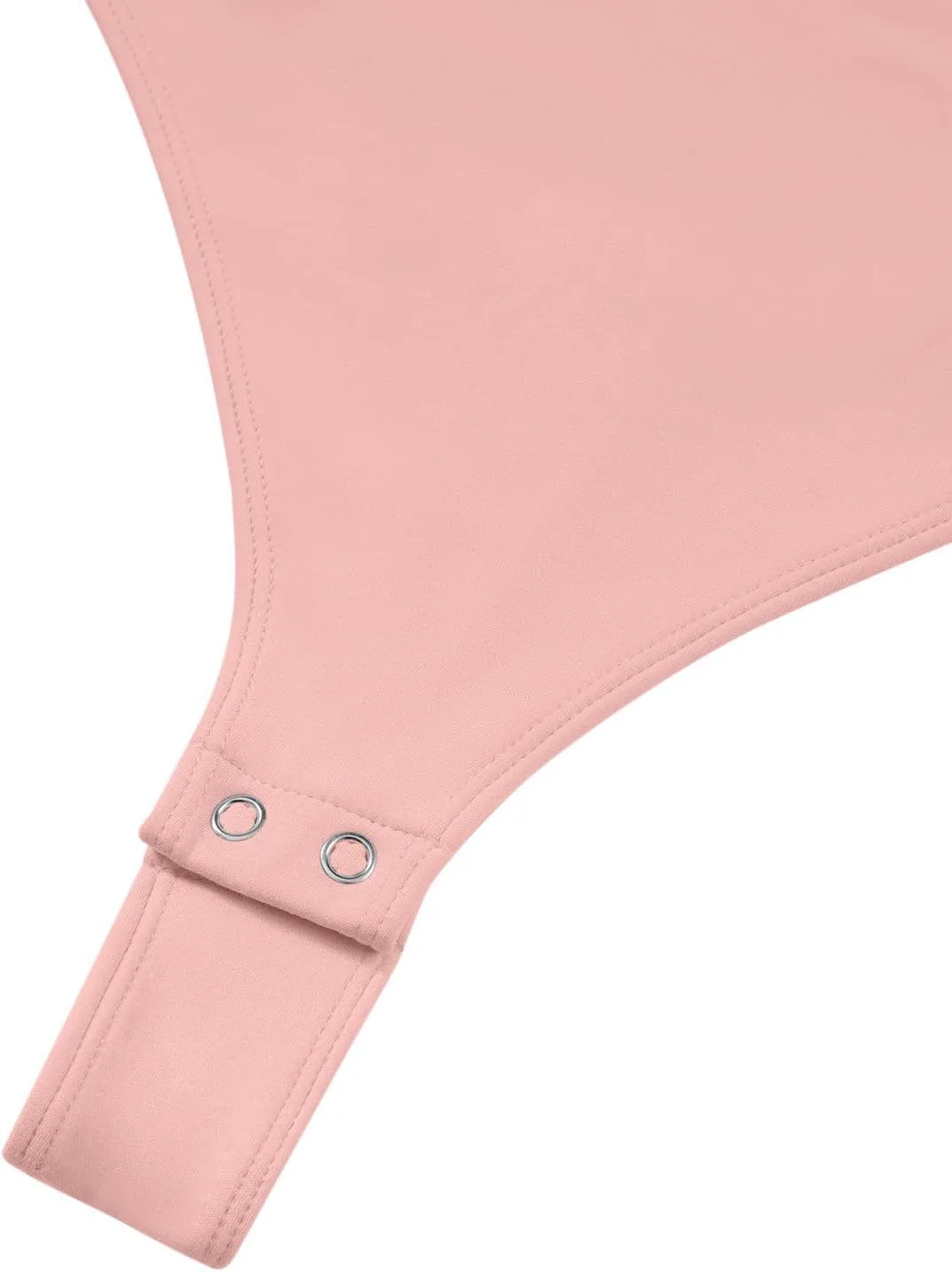 REORIA Women Sexy Off The Shoulder Short Sleeve Backless Basic Double Lined Thong Bodysuit Tops