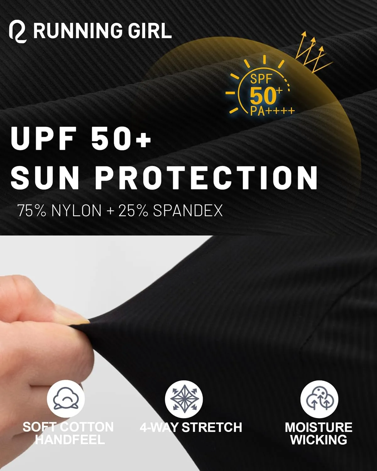 RUNNING GIRL Workout Tops for Women High Neck Longline Sports Bra High Impact Racerback Tank Tops with Built in Bras