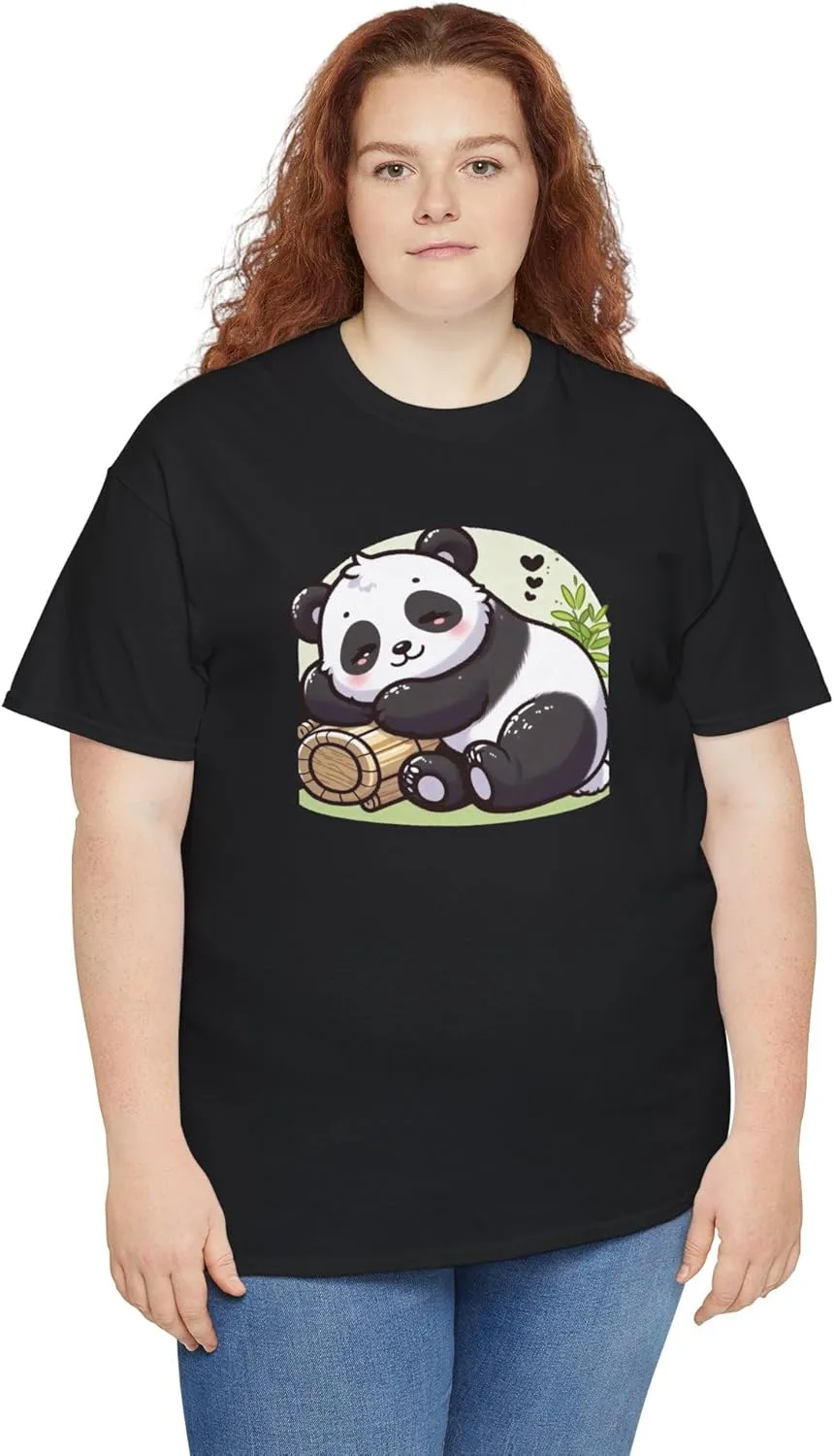 Sleeping Panda Unisex Tee, Cute Animal Lover Gift, Relaxing Panda T-Shirt, Comfy Cotton Top, Lazy Day Clothing, Nature