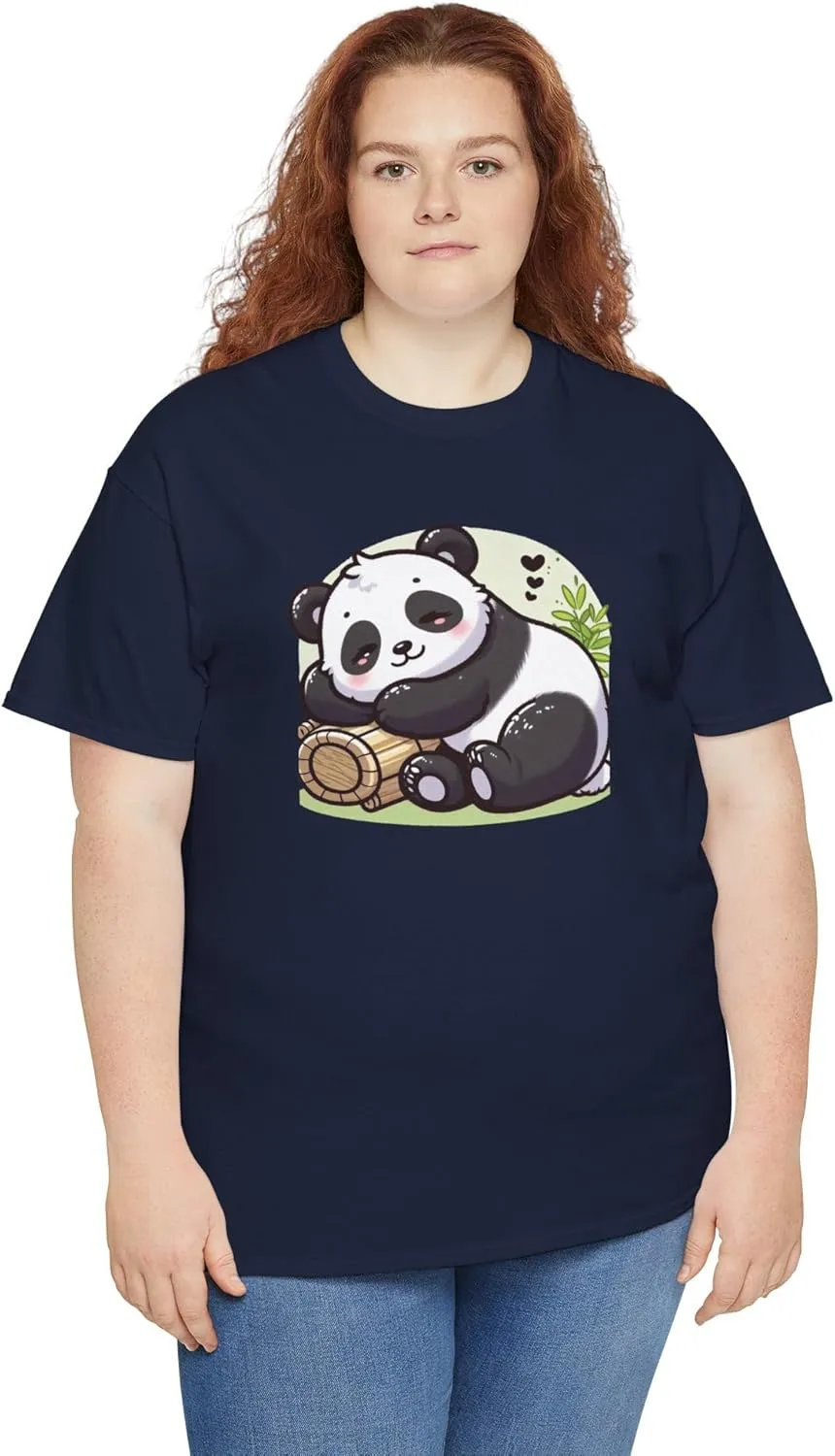 Sleeping Panda Unisex Tee, Cute Animal Lover Gift, Relaxing Panda T-Shirt, Comfy Cotton Top, Lazy Day Clothing, Nature