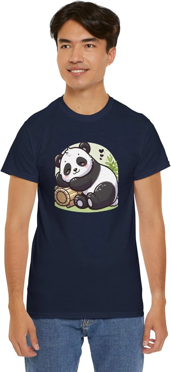 Sleeping Panda Unisex Tee, Cute Animal Lover Gift, Relaxing Panda T-Shirt, Comfy Cotton Top, Lazy Day Clothing, Nature