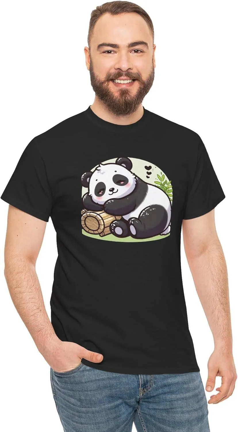 Sleeping Panda Unisex Tee, Cute Animal Lover Gift, Relaxing Panda T-Shirt, Comfy Cotton Top, Lazy Day Clothing, Nature