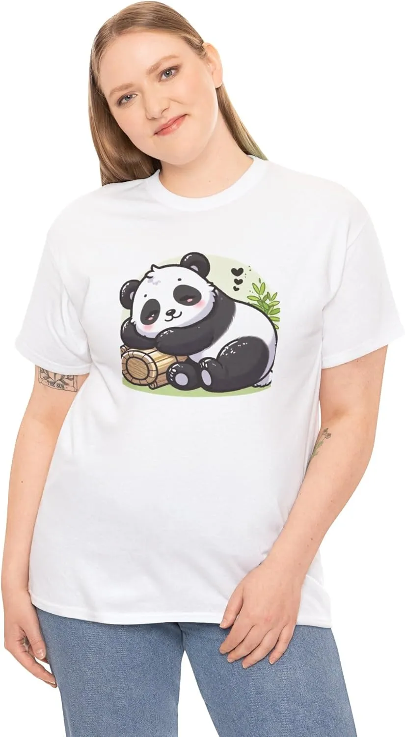 Sleeping Panda Unisex Tee, Cute Animal Lover Gift, Relaxing Panda T-Shirt, Comfy Cotton Top, Lazy Day Clothing, Nature