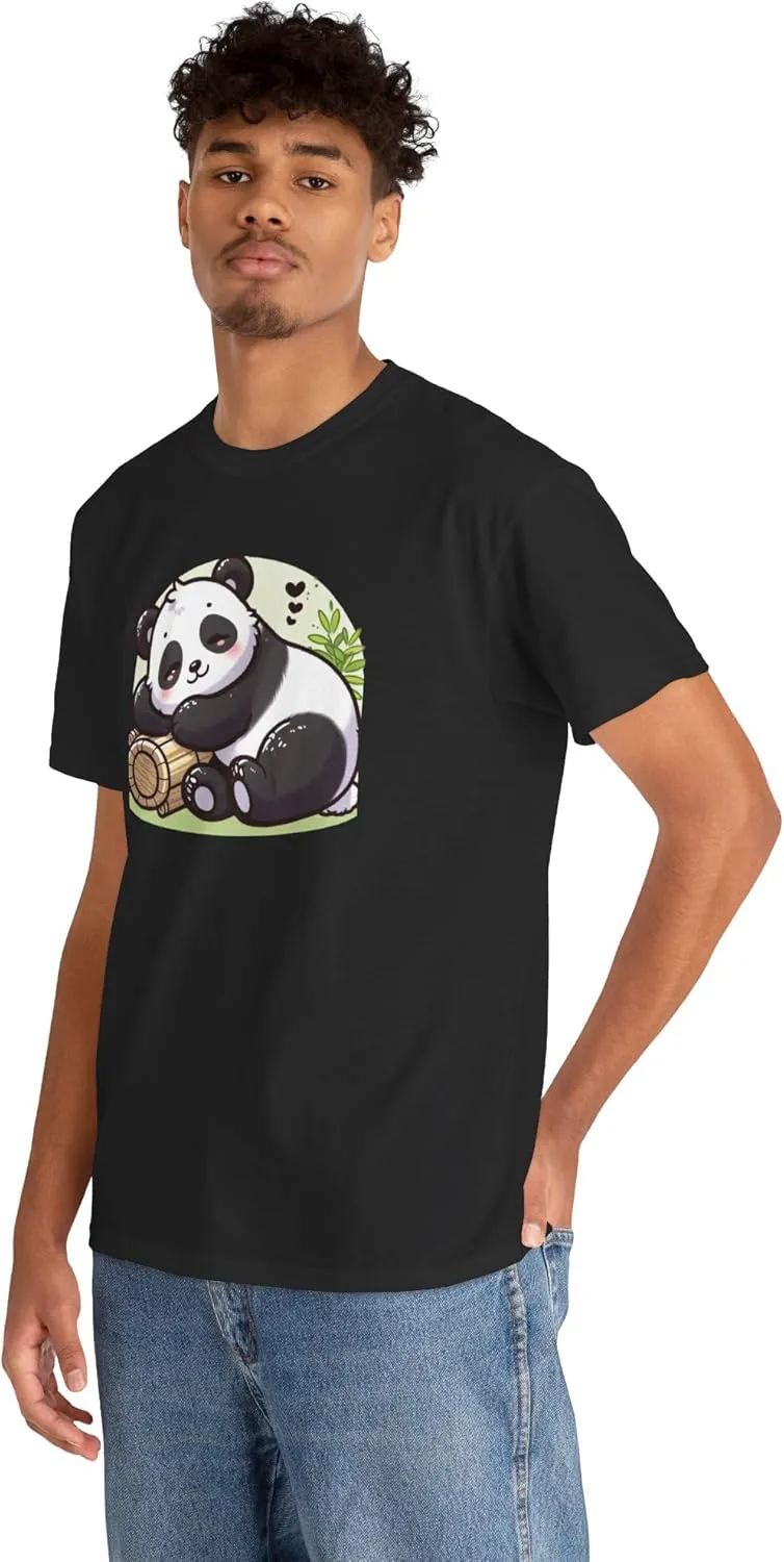 Sleeping Panda Unisex Tee, Cute Animal Lover Gift, Relaxing Panda T-Shirt, Comfy Cotton Top, Lazy Day Clothing, Nature