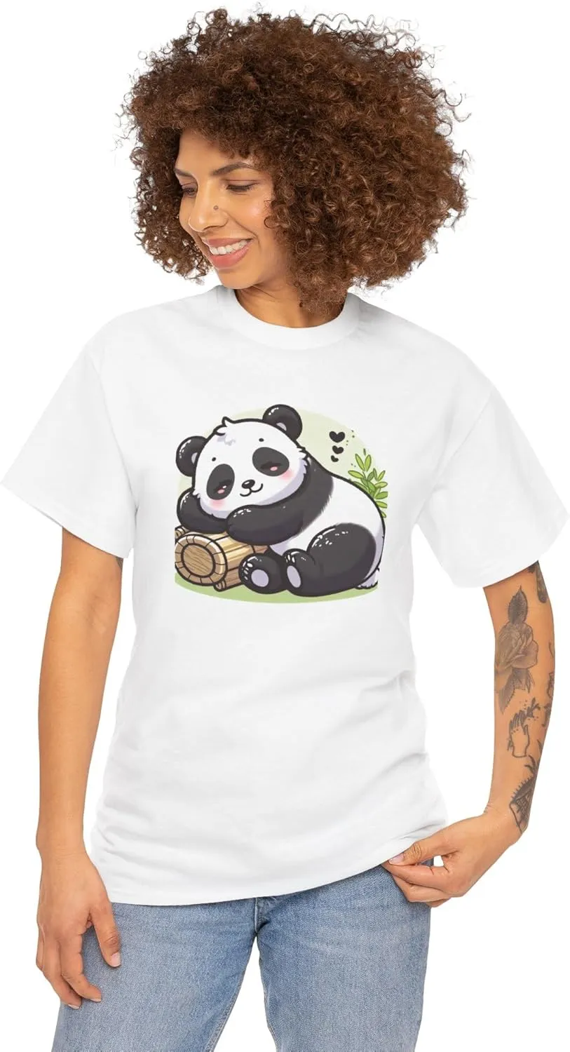 Sleeping Panda Unisex Tee, Cute Animal Lover Gift, Relaxing Panda T-Shirt, Comfy Cotton Top, Lazy Day Clothing, Nature