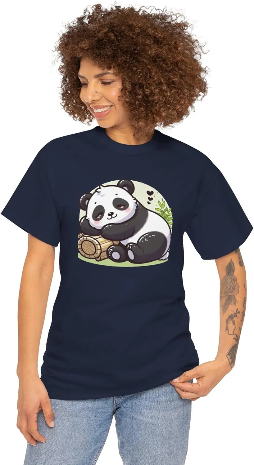 Sleeping Panda Unisex Tee, Cute Animal Lover Gift, Relaxing Panda T-Shirt, Comfy Cotton Top, Lazy Day Clothing, Nature