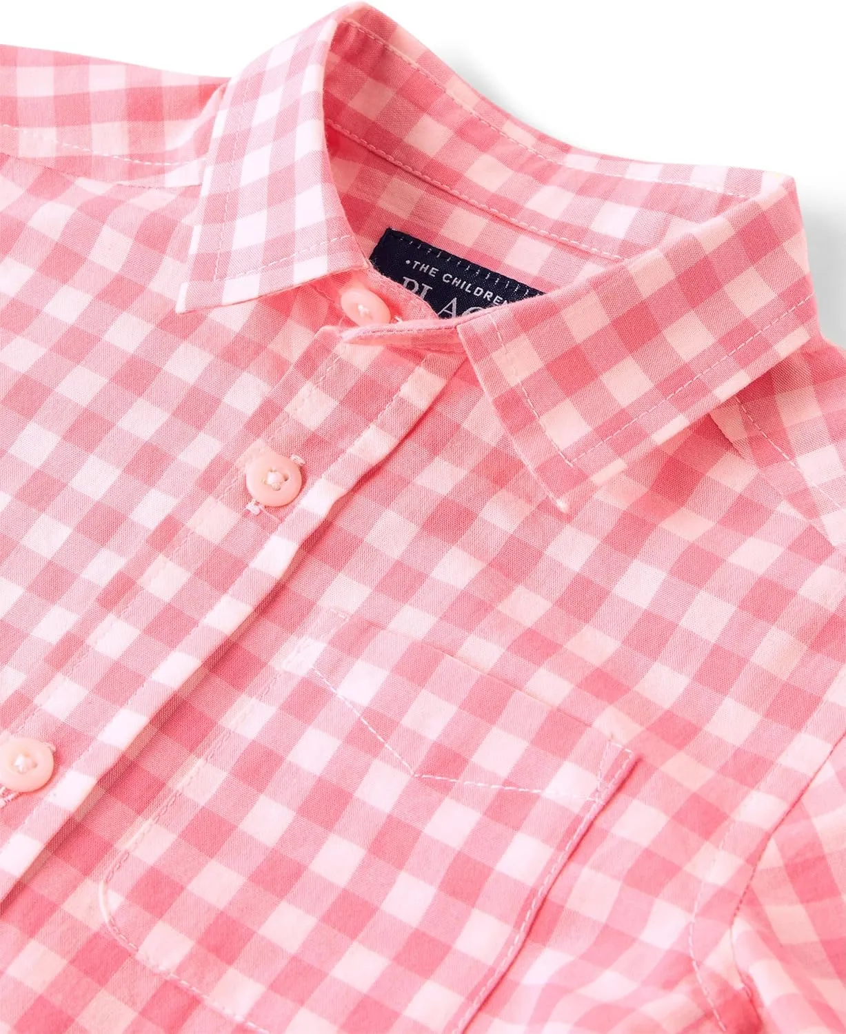 The Children's Place Boys' and Toddler Poplin Short Sleeve Button Down Shirt
