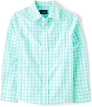 The Children's Place Boys' Long Sleeve Button Down Shirts
