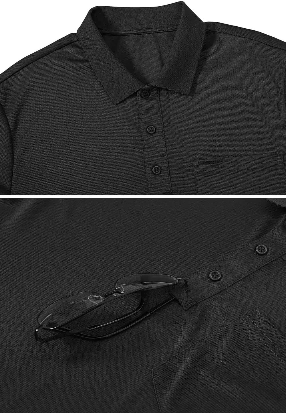 Tyhengta Men's Polo Shirt Long Sleeve Quick Dry Athletic Performance Shirts Pique Golf Shirt