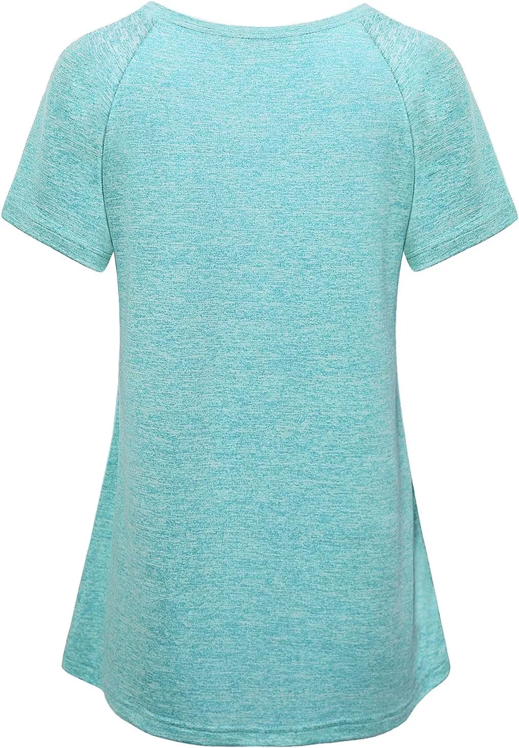 Vindery Women Quick-Dry Line Decor Front Yoga Workout Shirts Athletic Gym Loose Fit Tops