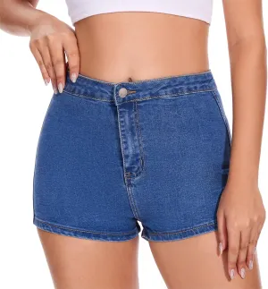 VIPONES Jeans Shorts Womens High Waisted Stretchy Sexy Butt-Lifting Hot Denim Shorts
