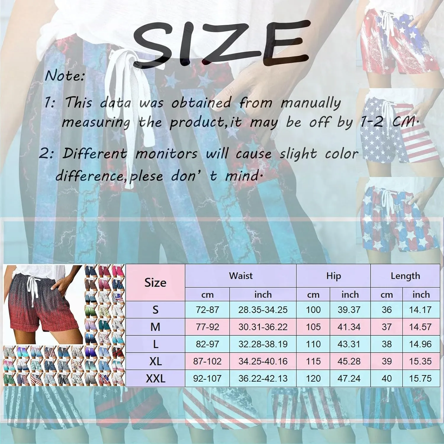 Women Summer Casual Shorts Drawstring High Waisted Pull On Shorts Beach Lightweight Short Pant Fashion Vacation Outfit