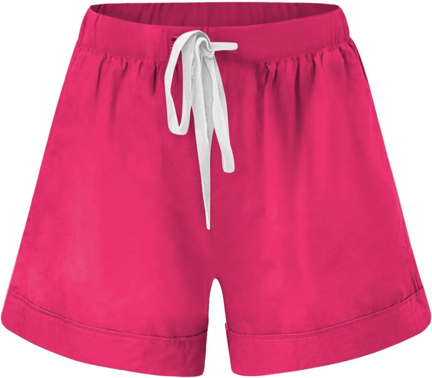 Women Summer Casual Shorts Drawstring High Waisted Pull On Shorts Beach Lightweight Short Pant Fashion Vacation Outfit