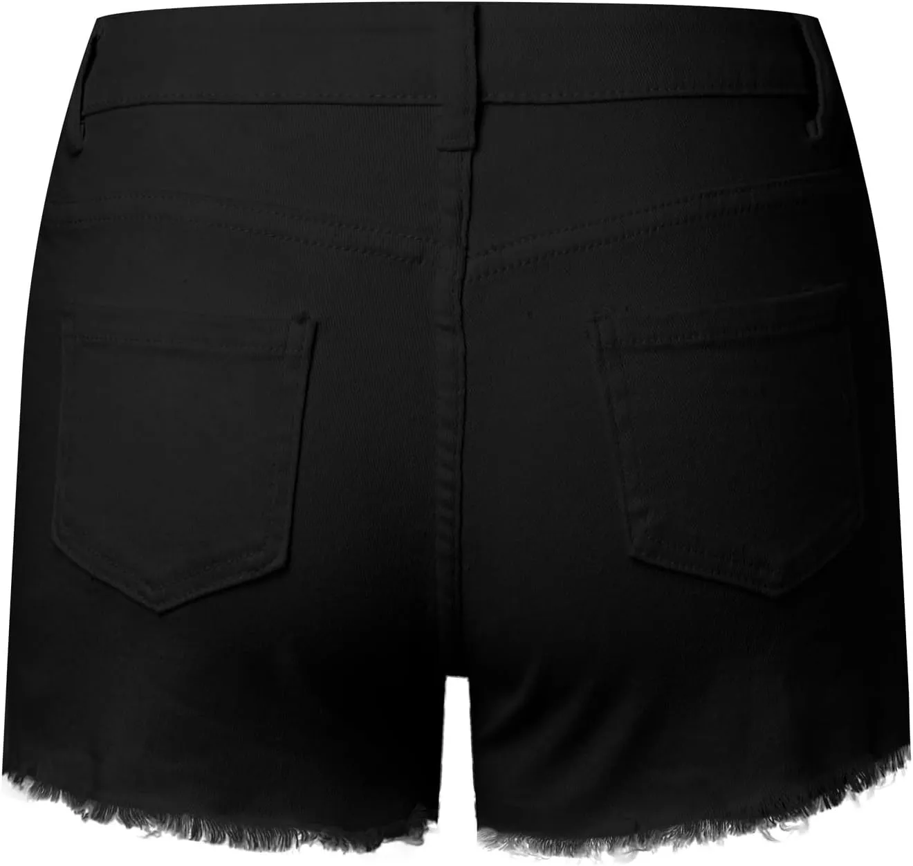 Women's Denim Shorts Mid Rise Ripped Distressed Jean Shorts Cut Off Stretchy Jeans Frayed Raw Hem Casual Short Pants