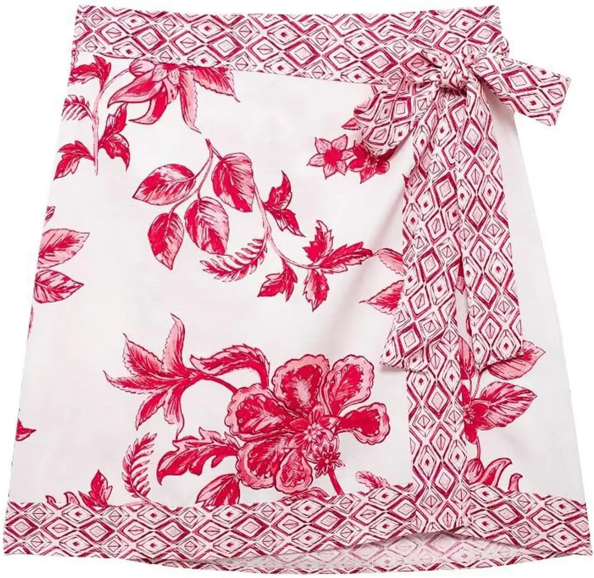 Womens Floral Wrap Mini Skirt Summer Beach Short Skirt Casual Knot Side High Waist A Line Vacation Outfits Skirts