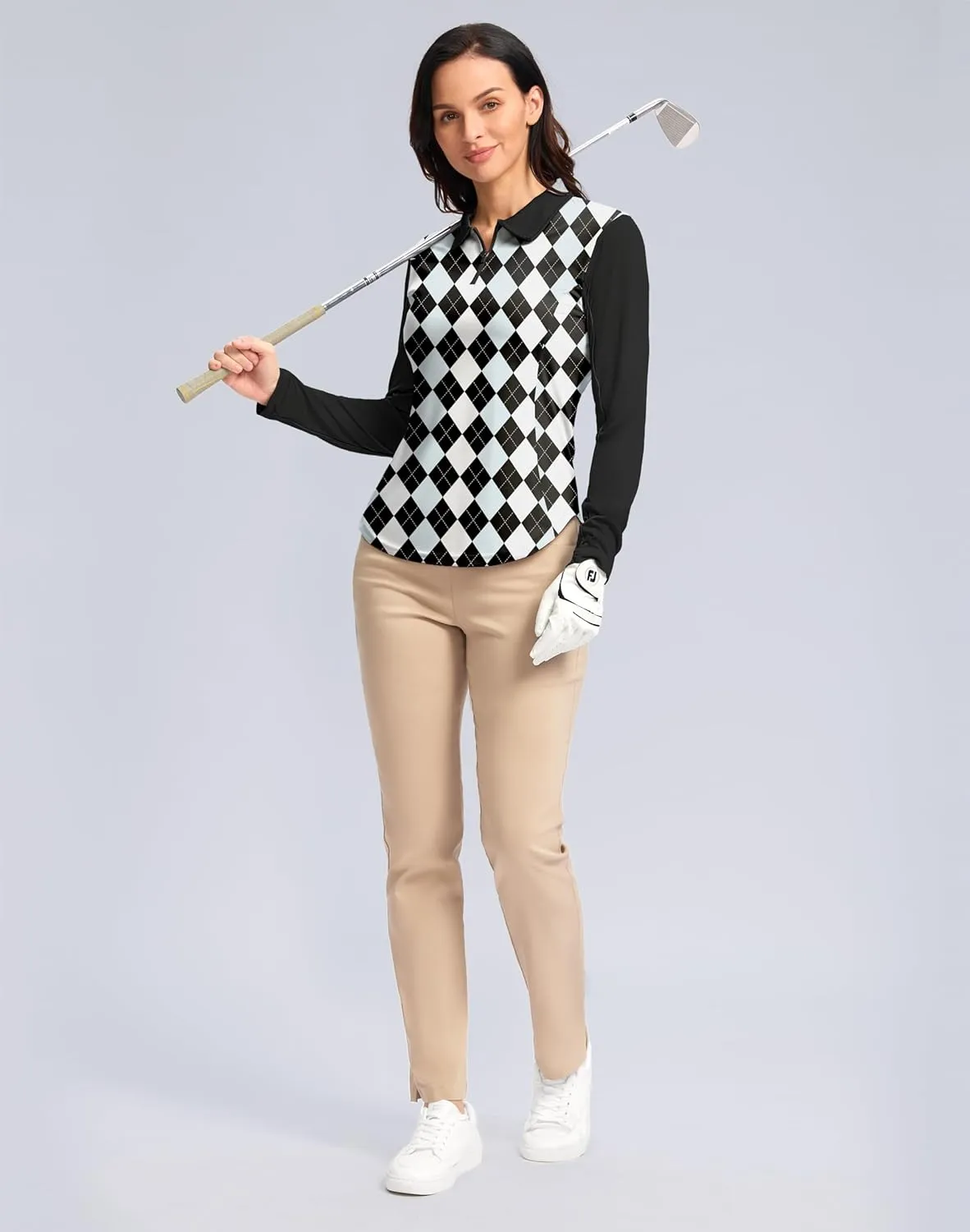 Women's Golf Shirts Lightweight UPF 50  Long Sleeve Shirts UV Protection Quick Dry Cool Polo Shirts for Women Work Outdoor