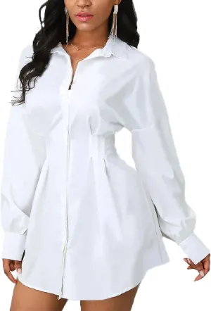 Women's Shirt Dresses Button Down Colorful Blouses Long Sleeve Floral Print Tops Loose Collar Sexy T-Shirts