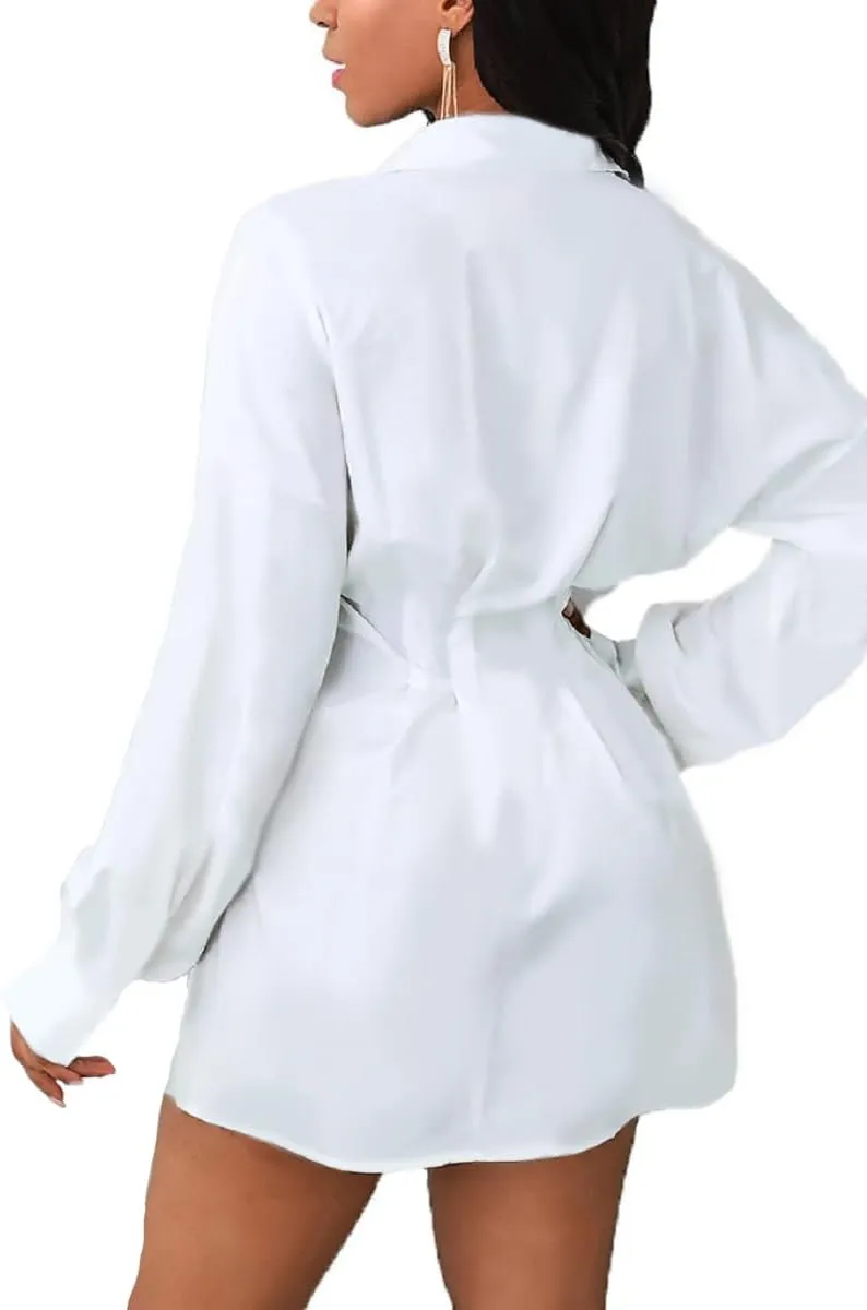 Women's Shirt Dresses Button Down Colorful Blouses Long Sleeve Floral Print Tops Loose Collar Sexy T-Shirts