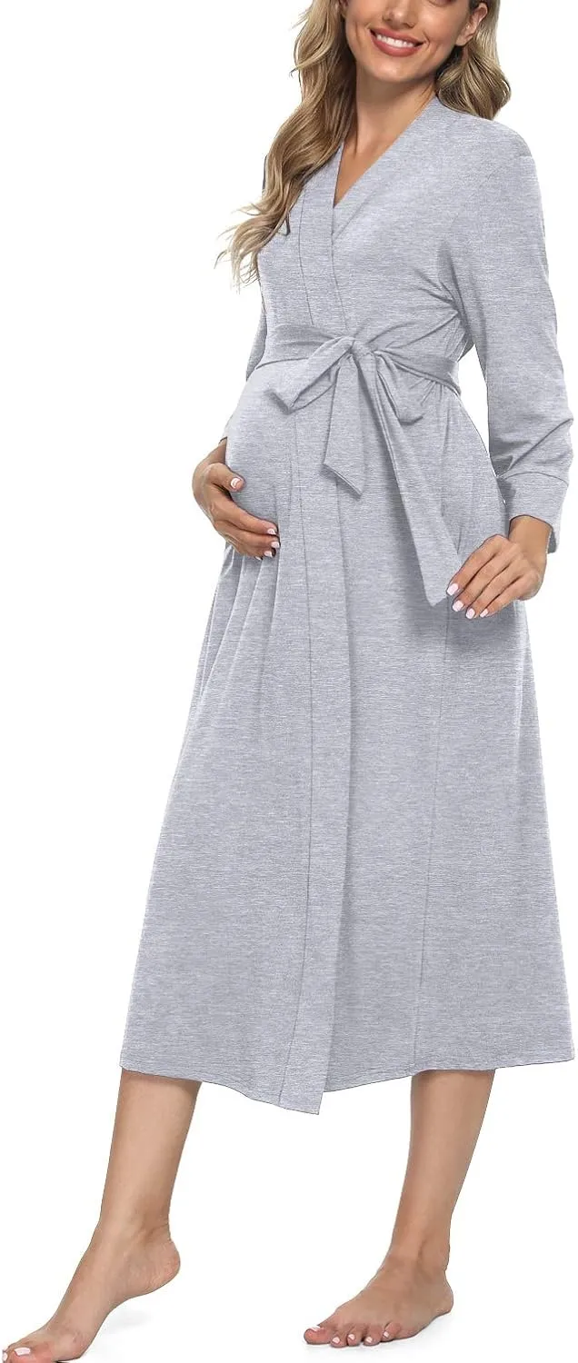 Xpenyo Women's Maternity Sleepwear,Labor/Delivery/Nursing/Hospital Nightgown Kimono Robes Long Pregnancy Loungewear